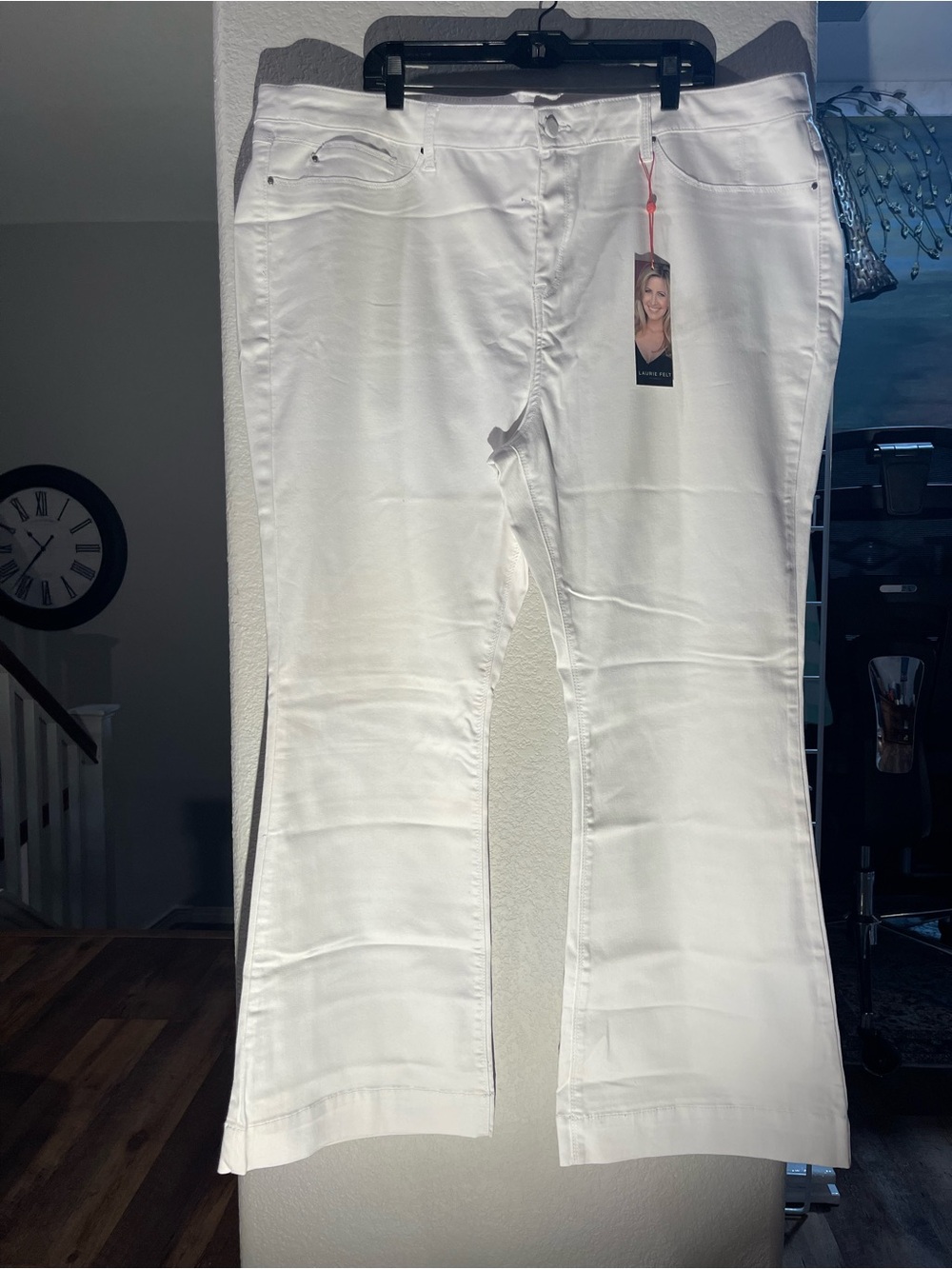 Laurie Felt White Women's Jeans Wide Leg sz 3X